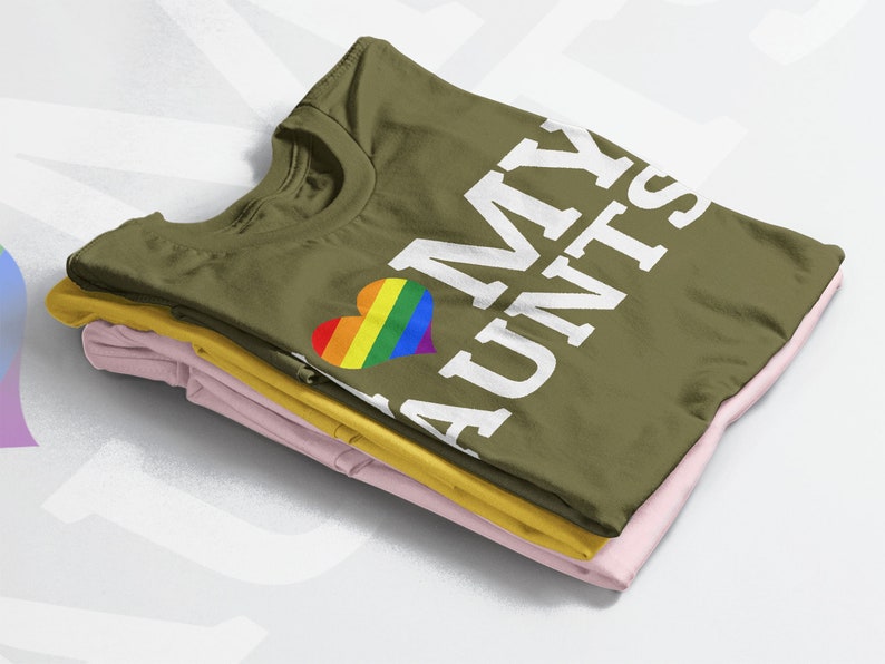 I Love My Aunts LGBT Pride Unisex Tee, Funny Gay Rainbow Shirt for Fans - Image 4
