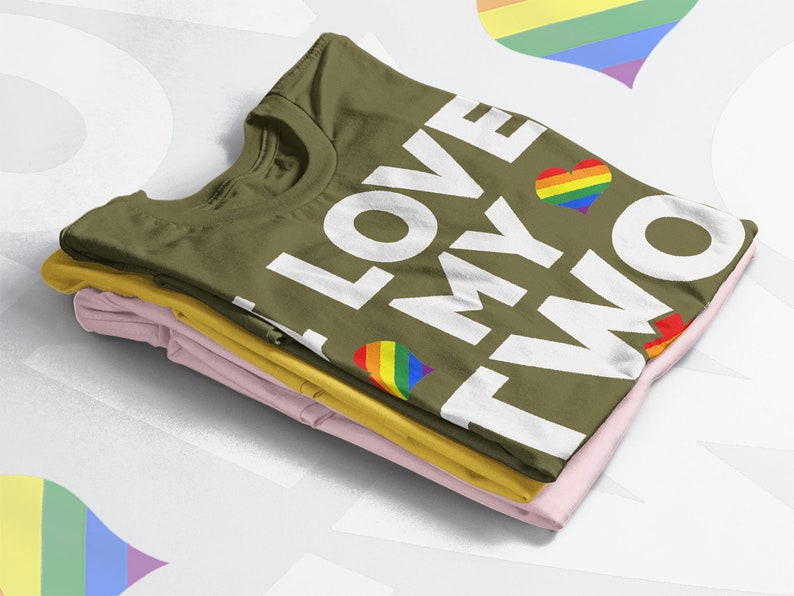 I Love My Two Moms LGBT Pride Unisex Tee, Funny Gay Rainbow Shirt for Fans - Image 4