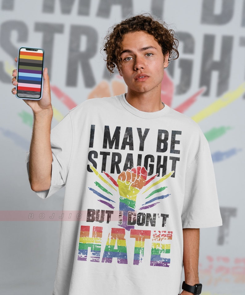 I Maybe Straight But I Don't Hate LGBT Pride Unisex Tee, Funny Gay Rainbow Shirt for Fans - Image 3