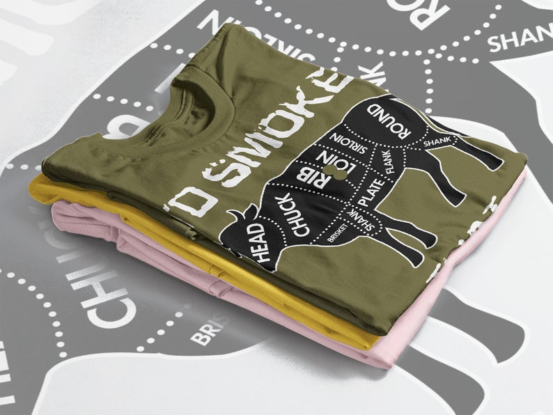 I'd SMOKE THAT Cow Shirt, Funny BBQ Gift, Grilling Graphic Tee - Image 4
