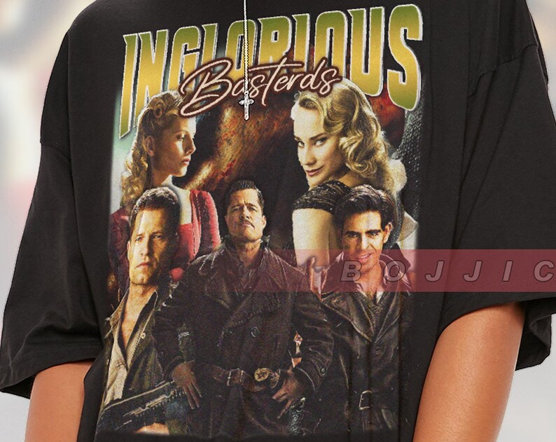 Inglorious Basterds Retro Tee, Colonel Landa & Lt. Raine Vintage Shirt for Fans - Image 2