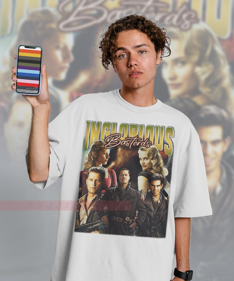 Inglorious Basterds Retro Tee, Colonel Landa & Lt. Raine Vintage Shirt for Fans - Image 3