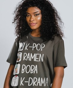 K-Pop Unisex Tee, Ramen Bubble Tea Boba Shirt, Kdrama Lover Gift, South Korea Music T-Shirt, Kpop & K-drama Fan Apparel