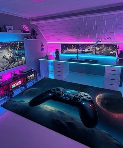 Level Up Your Room with Personalized Game Room Controller Rugs - Perfect for Teen Boys