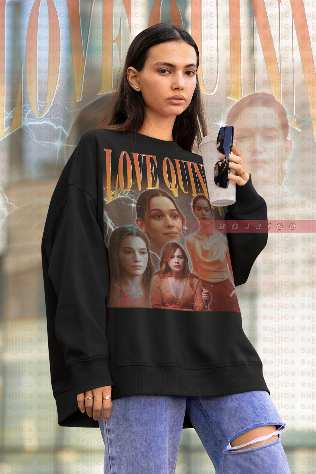 Love Quinn Vintage Sweatshirt - You Tv Series Homage Sweater for Fans