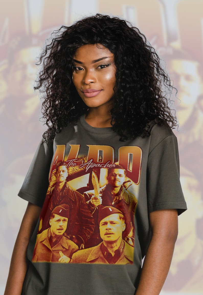 Lt. Aldo Raine Homage T-Shirt, Aldo The Apache Vintage Style Tee, Inglorious Basterds Retro Shirt
