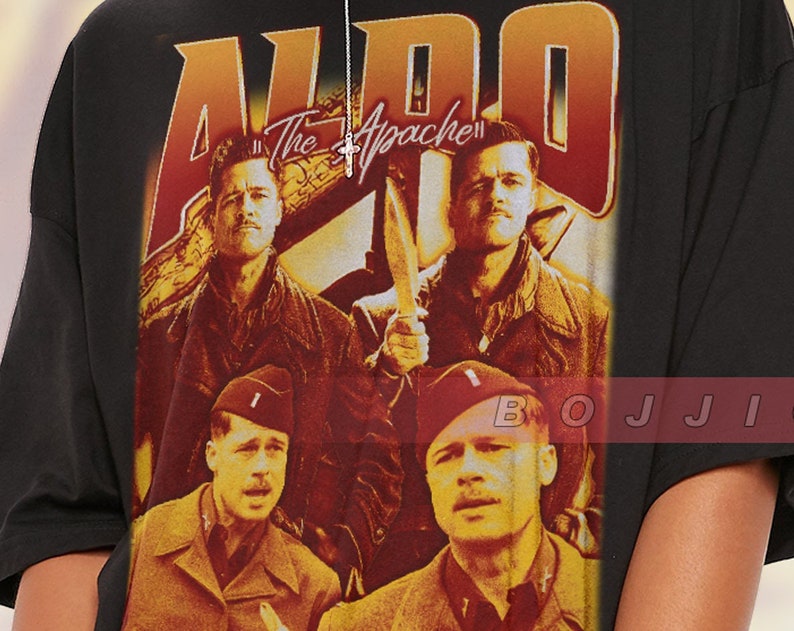 Lt. Aldo Raine Homage T-Shirt, Aldo The Apache Vintage Style Tee, Inglorious Basterds Retro Shirt - Image 2