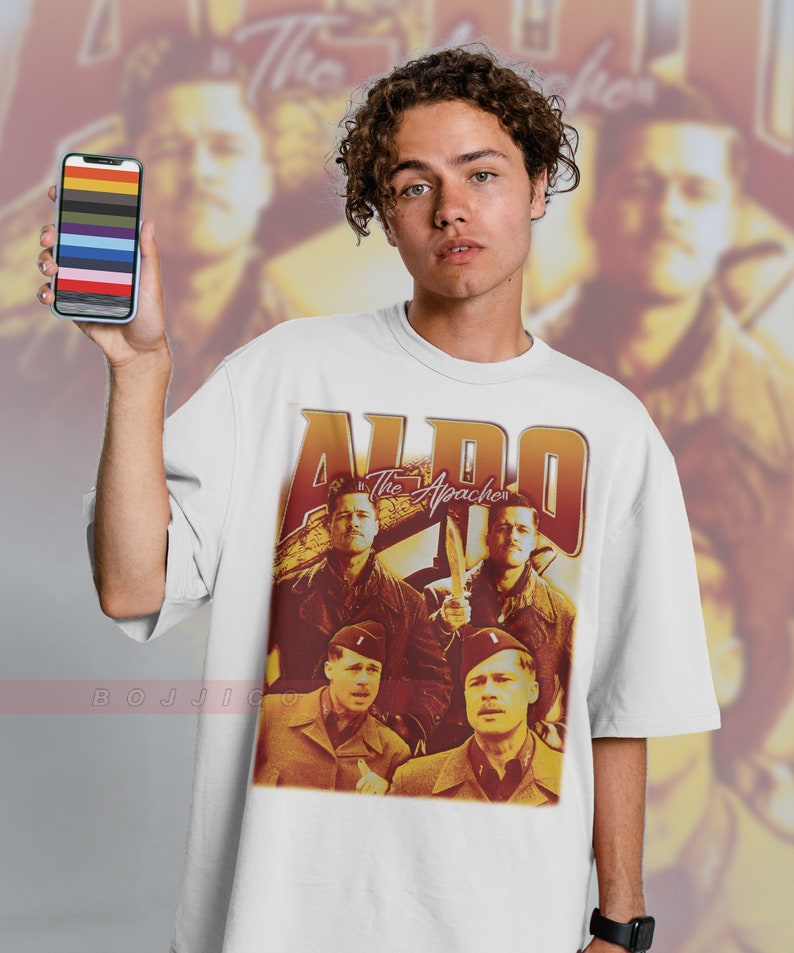 Lt. Aldo Raine Homage T-Shirt, Aldo The Apache Vintage Style Tee, Inglorious Basterds Retro Shirt - Image 3