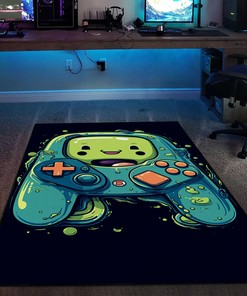 Make Your Game Room Stand Out with Personalized Shufflezone Game Controller Rug for Boy's Bedroom