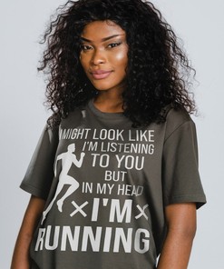 Men's Running Shirt I Might Look Like I'm Listening To You But In My Head I'm Running, Marathon Funny Tee