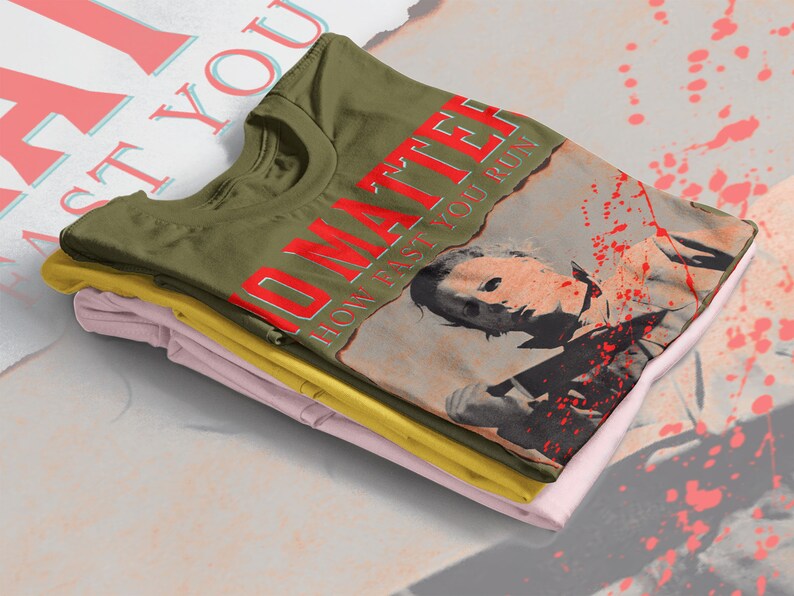 Michael Myers Horror Sweatshirt, Jason Voorhees Fan Gift, No Matter How Fast You Run Tee - Image 4