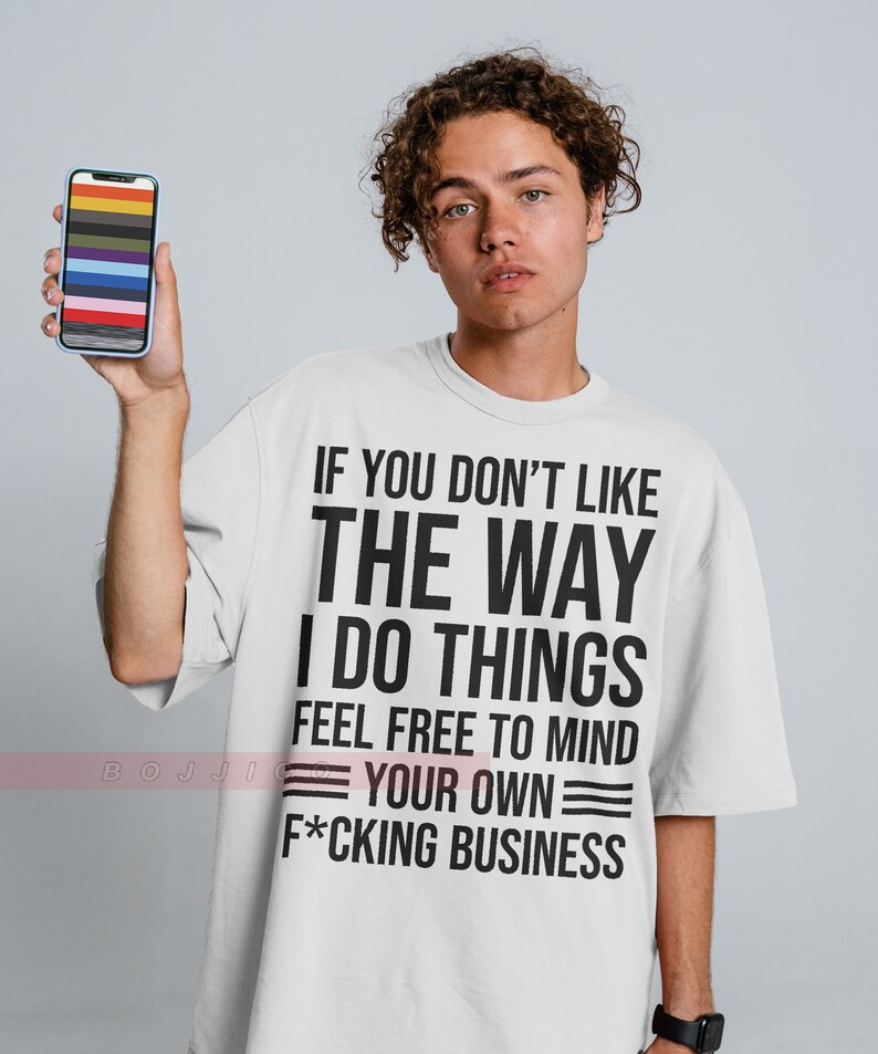 Mind Your Own Business Middle Finger Shirt - Show Your Attitude with This Unisex Tee - Image 3