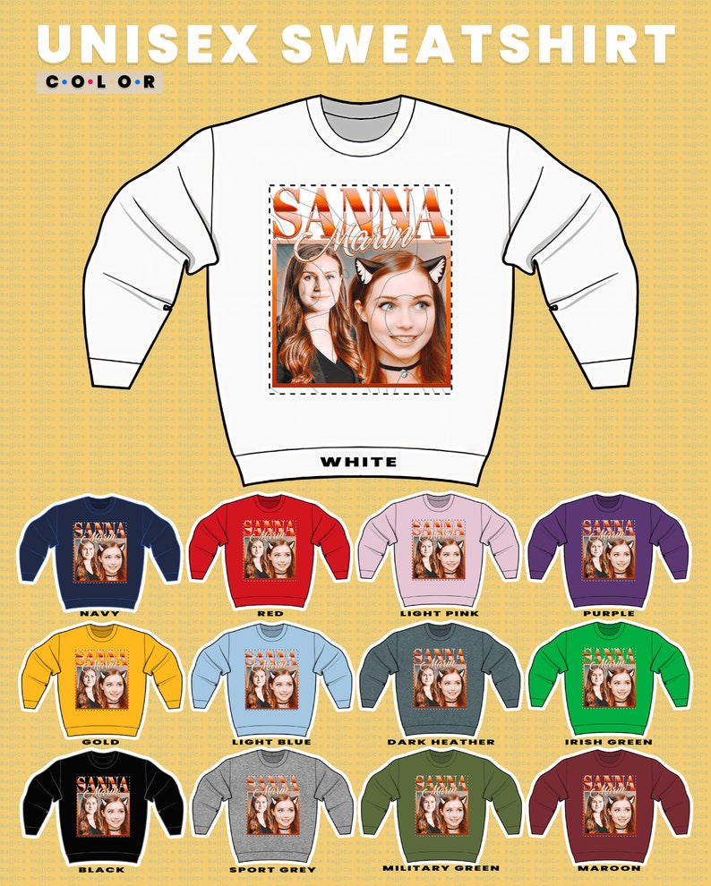 Mirella Marin Sweatshirt, Finland's Youngest Prime Minister Halloween Shirt, Cute Cat Fan Gift - Image 3