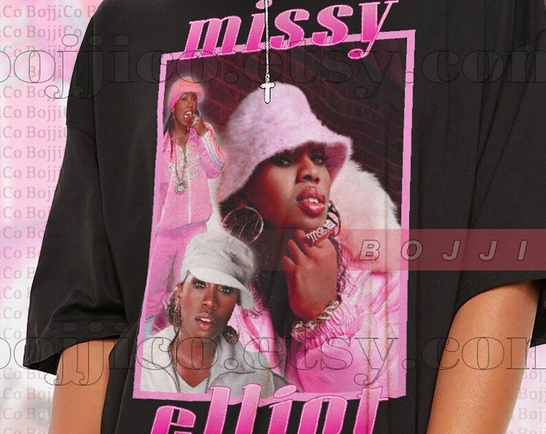 Missy Elliot 90s Homage Shirt, Retro Missy Elliot Fan Tee, Vintage Missy Elliot Merch Gift, 90s Sweater for Fans - Image 2