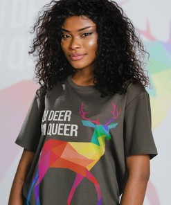 Oh Deer I'm Queer LGBTQ+ Shirt, Rainbow Love Symbol Tee, Pride Gift for Fans, Human Rights Unisex T-Shirt