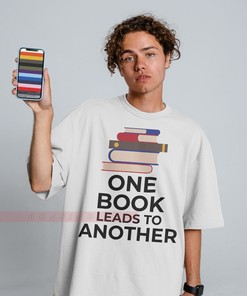 One Book Leads to Another Men's T-Shirt, Short-Sleeve Unisex T-Shirt, Book Lover Tee, Gift for Fans