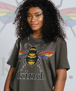 PRIDE Month Shirt - Bee Kind Unisex T-Shirt with LGBTQ+ Queer Quote