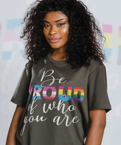 PRIDE Months Shirt with Rainbow Love Symbol - Be Proud of Who You Are