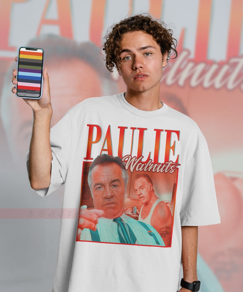 Paulie Walnuts Retro 90s Tee - Vintage Homage Fan Shirt for Men - Image 3