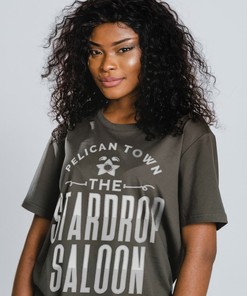 Pelican Town STARDROP SALOON Shirt, Stardew Valley Video Game Tee, Pixel 8-Bit Game T-Shirt, Gift for Fans