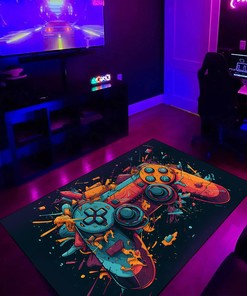 Personalized Area Rug for Boys Room - Customizable Game Room Themed Rug for Teen Boys