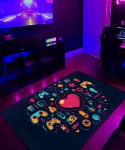 Personalized Area Rug for Gaming Room - Customizable Game Controller Rug for Living Room Decor