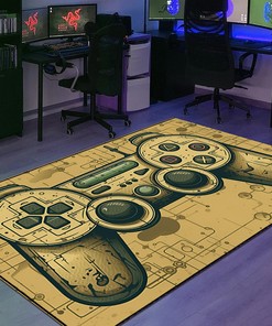 Personalized Area Rugs for Game Room - Customizable Video Game Rug for Boys