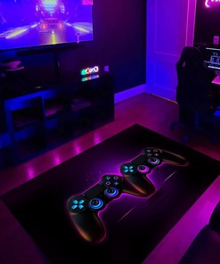 Personalized Game Controller Area Rug - Customizable Gaming Room Decor for Boys