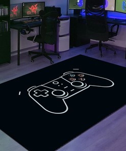 Personalized Game Controller Area Rug for Boys Room - Unique Gamer Gift for Boys