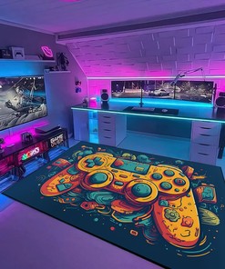 Personalized Game Controller Carpet for Teen Boys Bedroom - Unique Gamer Gift for Boys