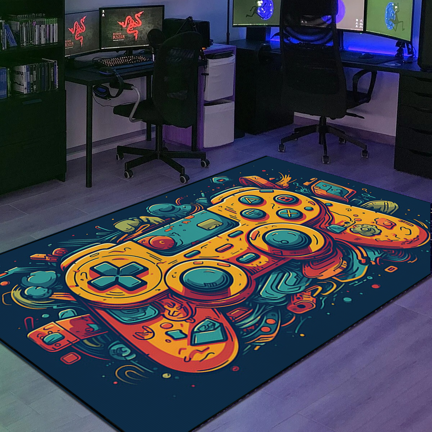 Personalized Game Controller Carpet for Teen Boys Bedroom - Unique Gamer Gift for Boys - Image 2
