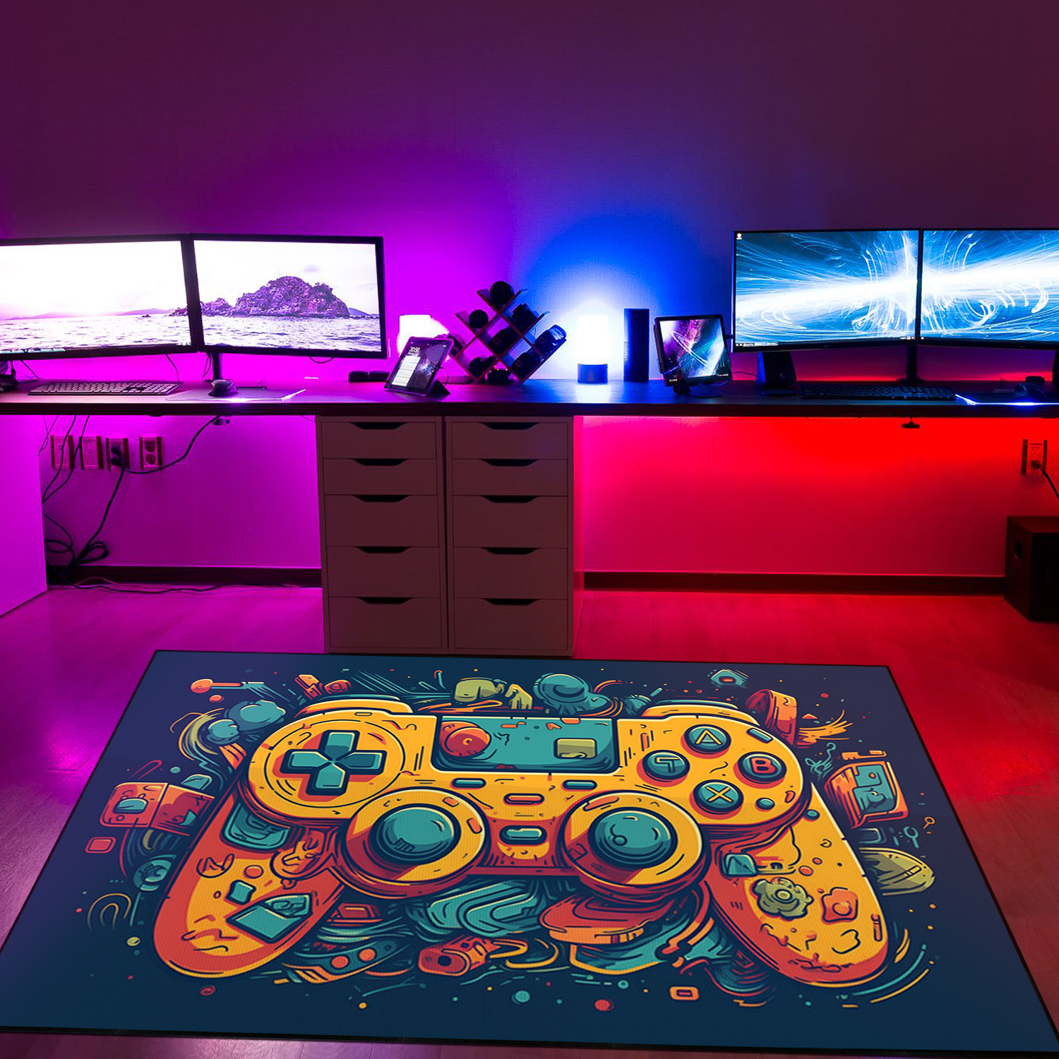 Personalized Game Controller Carpet for Teen Boys Bedroom - Unique Gamer Gift for Boys - Image 3