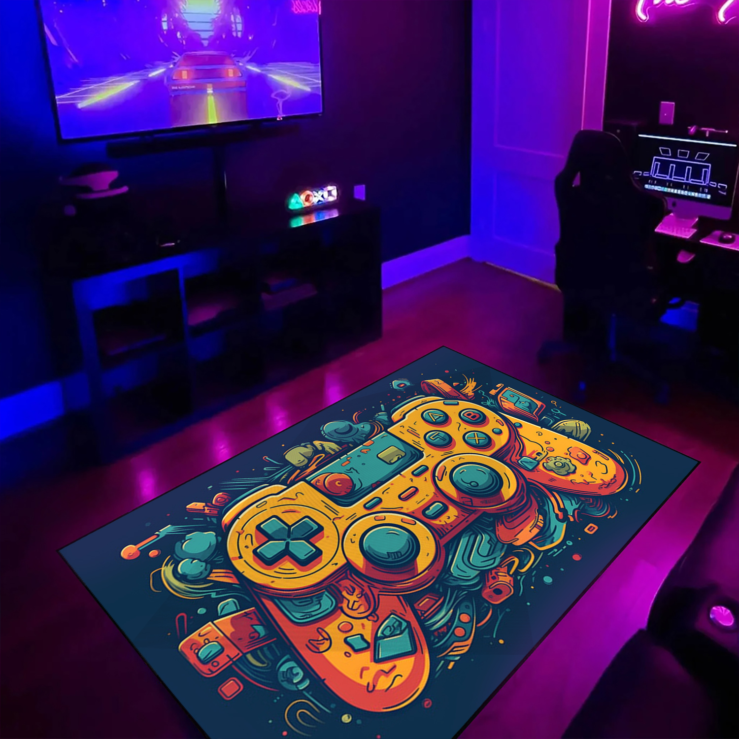 Personalized Game Controller Carpet for Teen Boys Bedroom - Unique Gamer Gift for Boys - Image 4