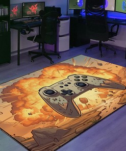 Personalized Game Controller Rug for Boys Bedroom - Unique Gamer Gift for Boys