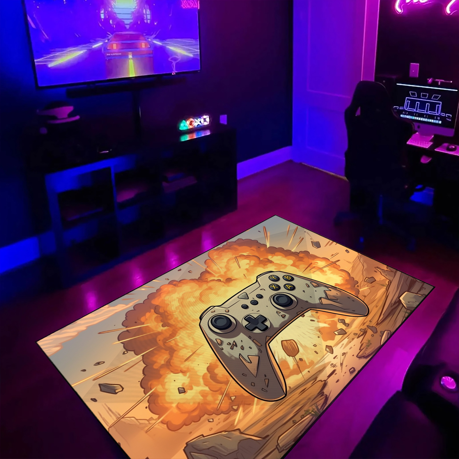 Personalized Game Controller Rug for Boys Bedroom - Unique Gamer Gift for Boys - Image 3