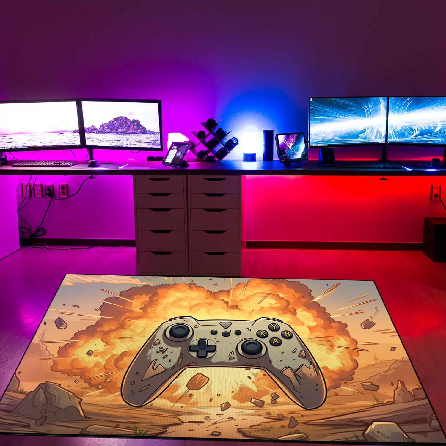 Personalized Game Controller Rug for Boys Bedroom - Unique Gamer Gift for Boys - Image 4