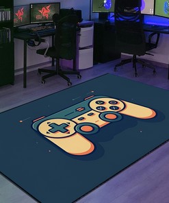 Personalized Game Controller Rug for Teen Boys Gaming Room - Unique Gamer Gift for Boys