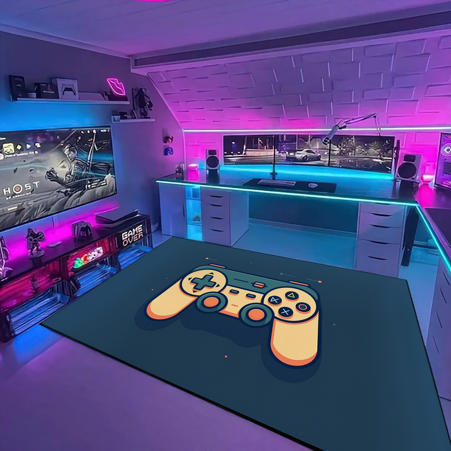 Personalized Game Controller Rug for Teen Boys Gaming Room - Unique Gamer Gift for Boys - Image 3