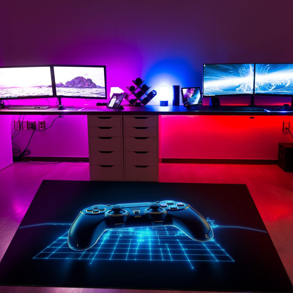 Personalized Game Room Area Rugs for Boys Gaming Decor for Bedroom or