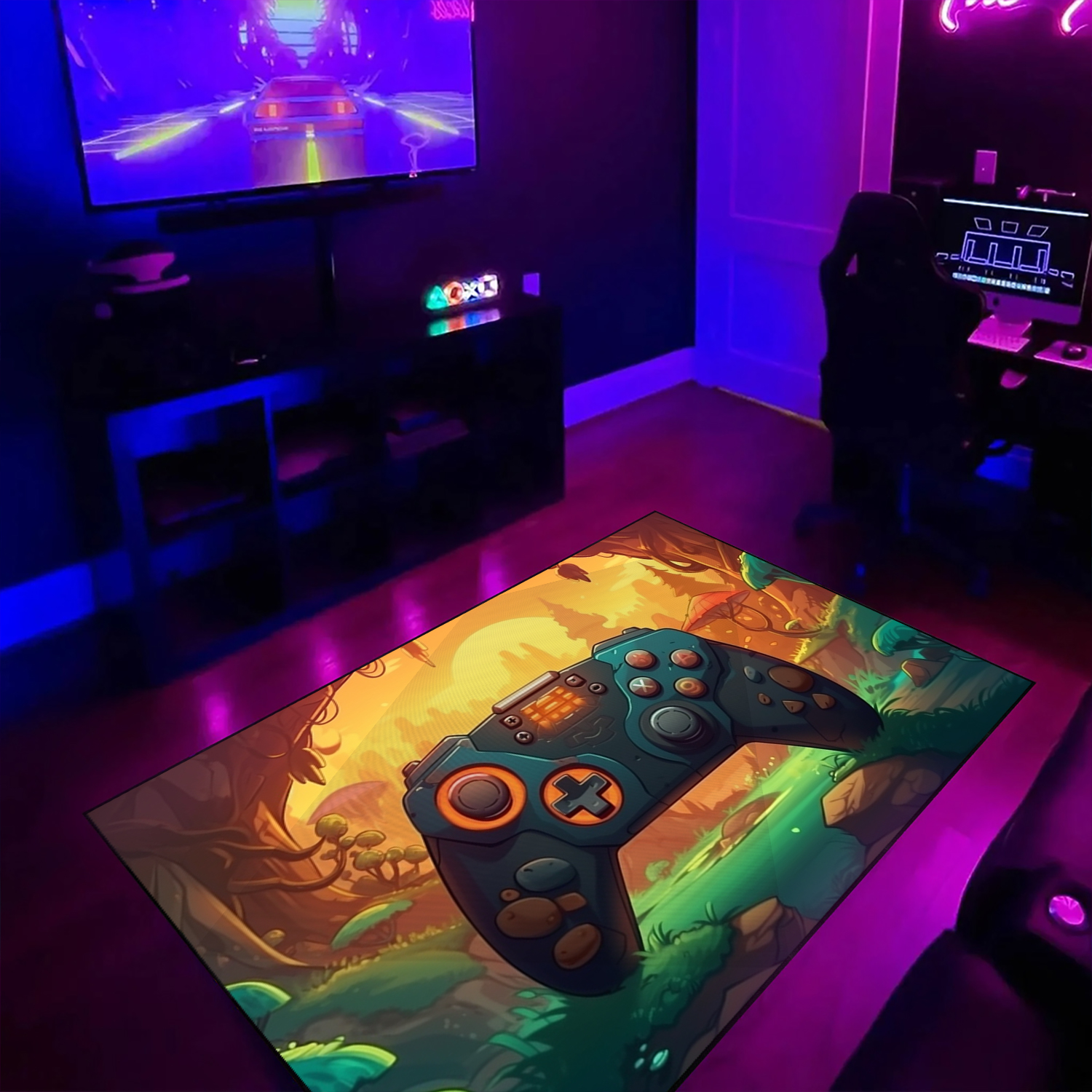 Personalized Game Room Carpet for Boys Bedroom - Unique Gamer Gift for Boys