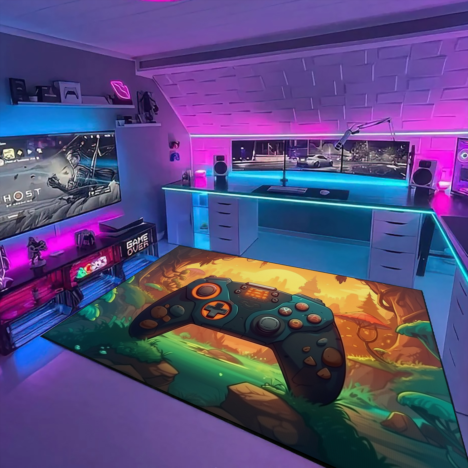 Personalized Game Room Carpet for Boys Bedroom - Unique Gamer Gift for Boys - Image 2