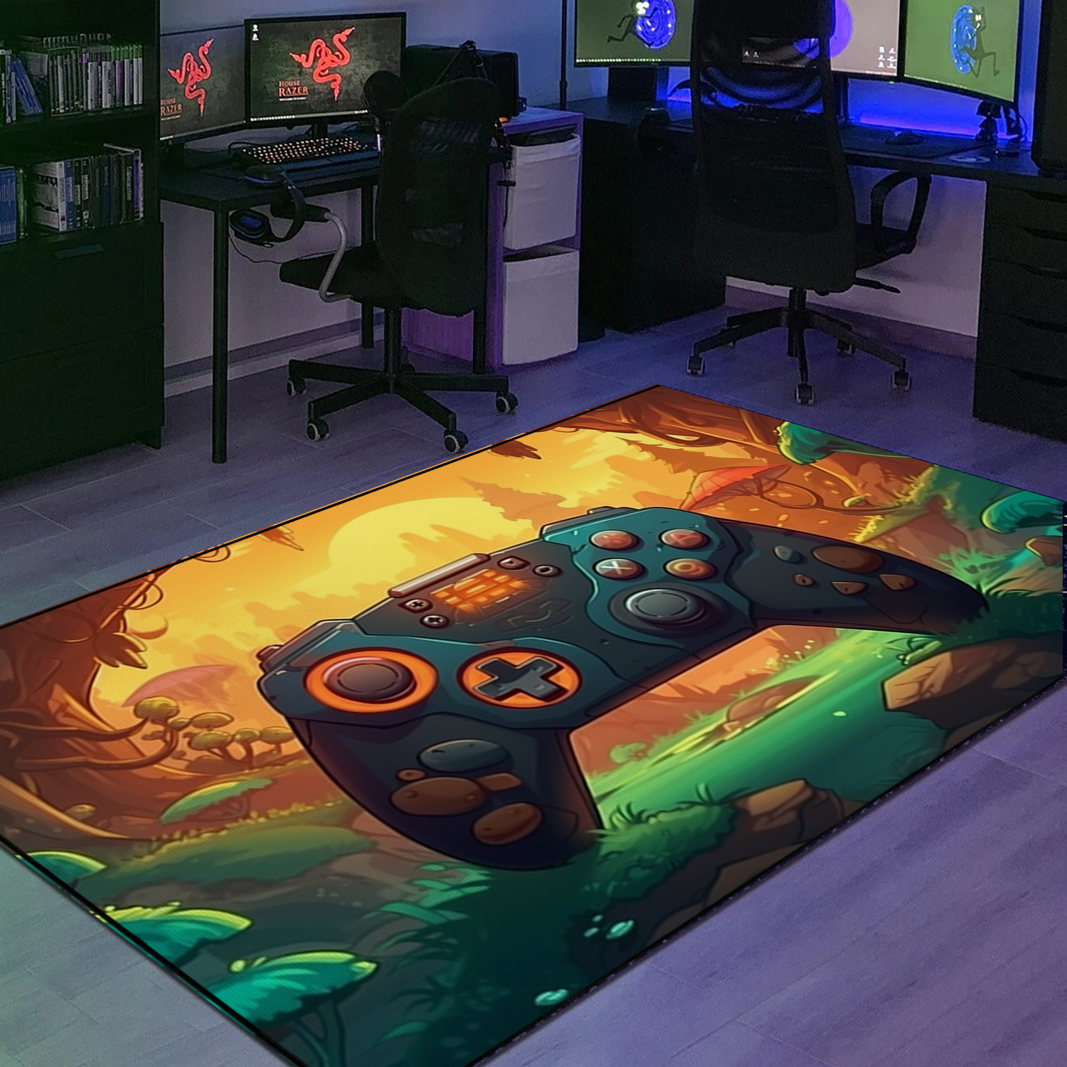 Personalized Game Room Carpet for Boys Bedroom - Unique Gamer Gift for Boys - Image 3
