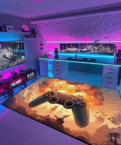 Personalized Game Room Carpet for Teen Boys Gaming Room - Unique Gamer Gift for Boys