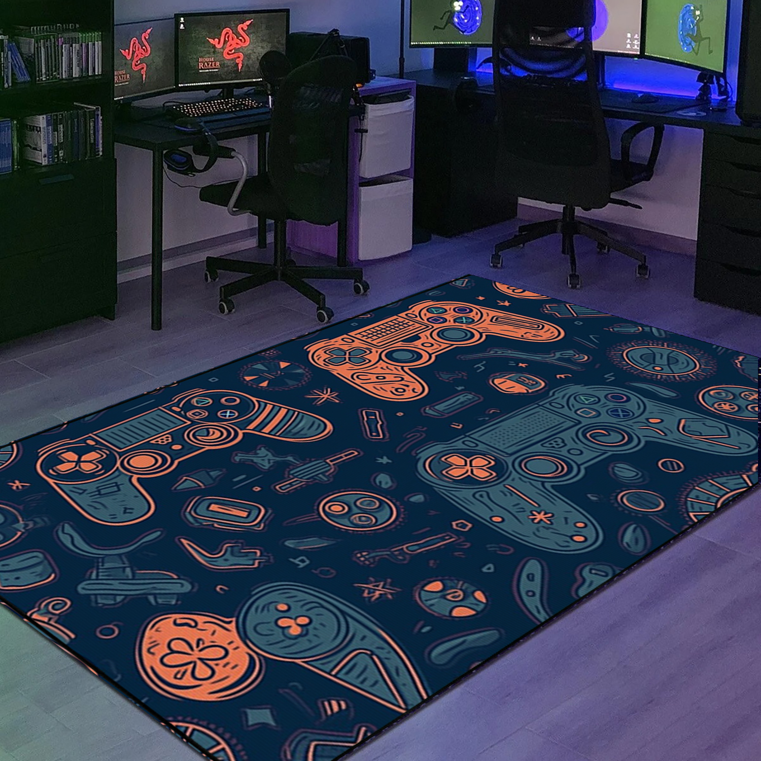 Personalized Game Room Rug for Boys - Unique Gamer Gift for Boys