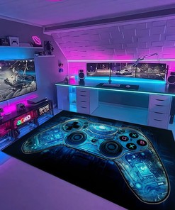 Personalized Game Room Rug for Boys with Name - Unique Gamer Gift for Boys
