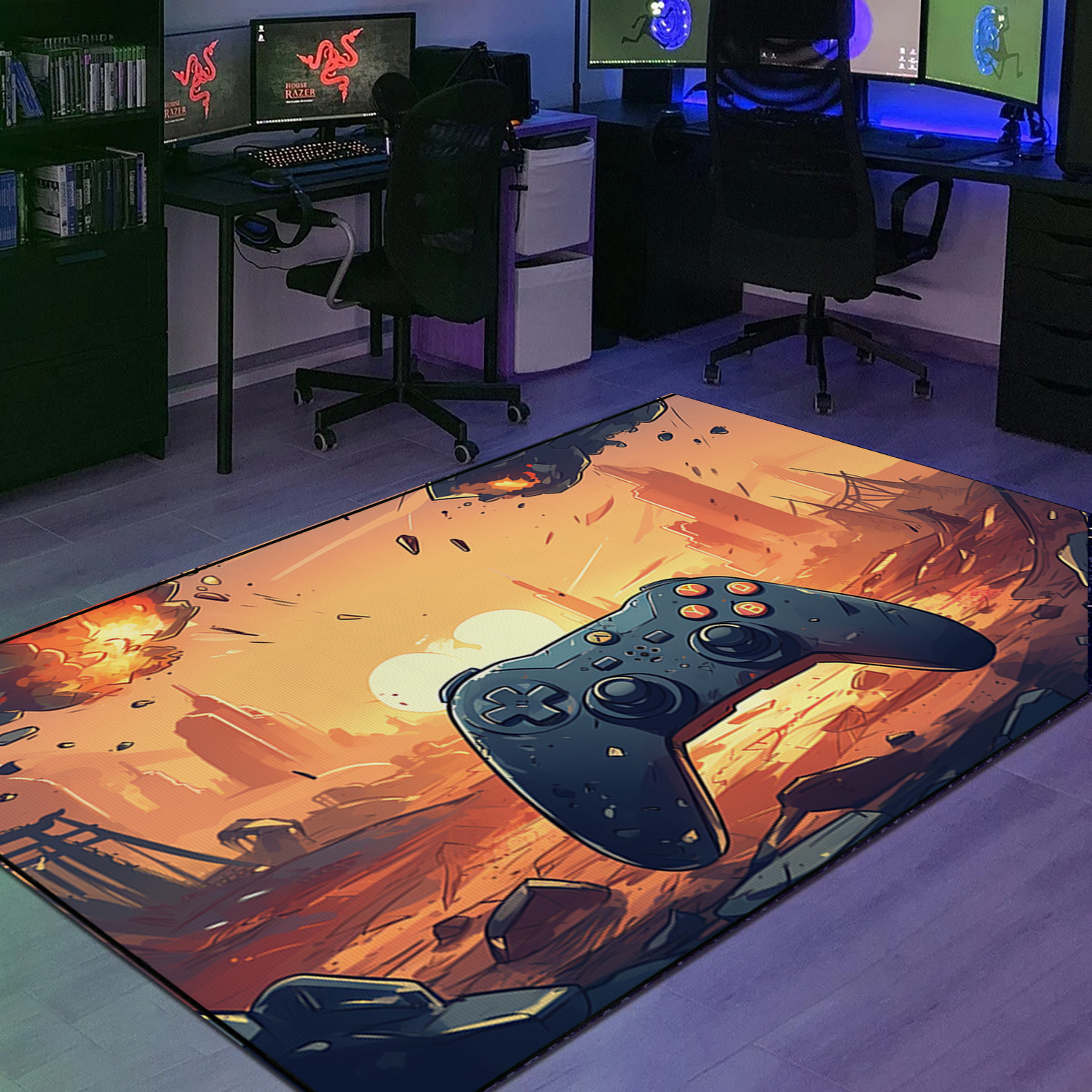 Personalized Game Room Rug for Boys with Year - Unique Gamer Gift for Boys