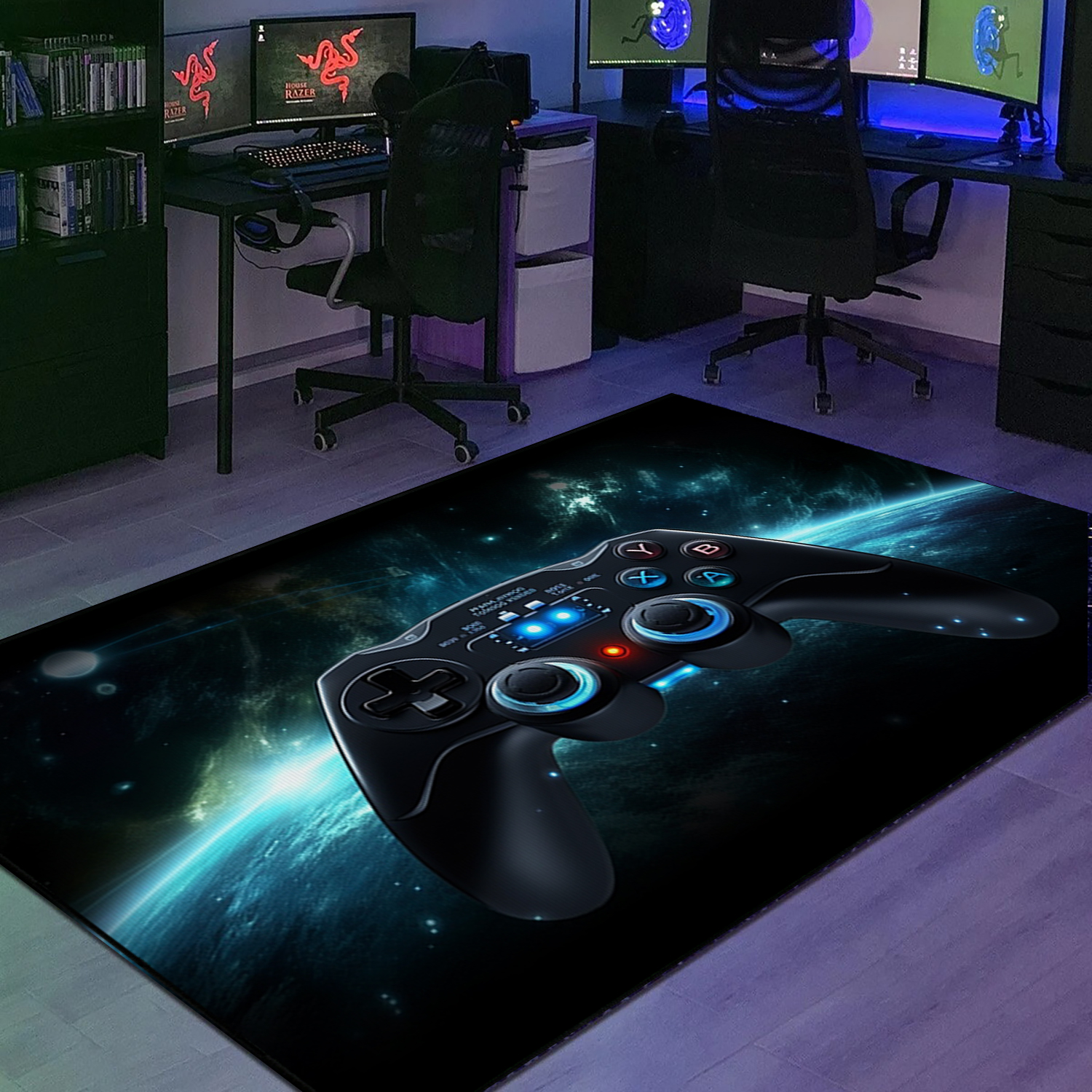 Personalized Game Room Rug for Teen Boys Bedroom - Unique Gamer Gift for Boys