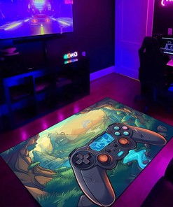 Personalized Game Room Themed Area Rug for Boys Bedroom - Unique Gamer Gift for Boys