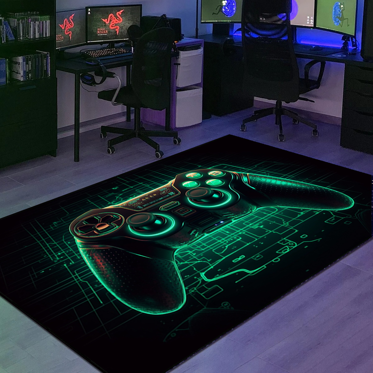 Personalized Game Room Themed Area Rug for Teenagers - Image 3
