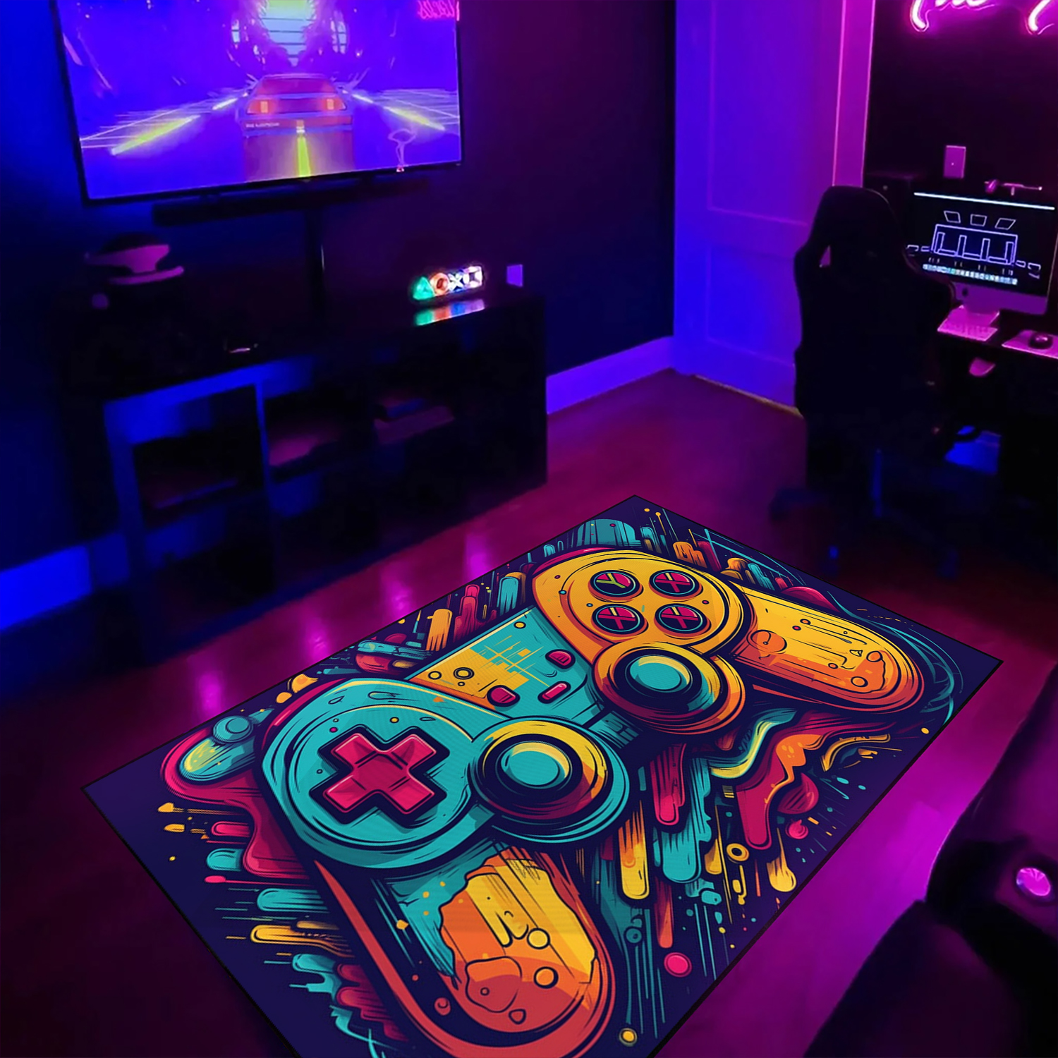 Personalized Game Room Themed Rug with Quotes - Unique Gamer Gift for Boys - Image 2